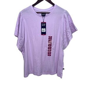 Gap Pink Eyelet Sleeve Top Size XL